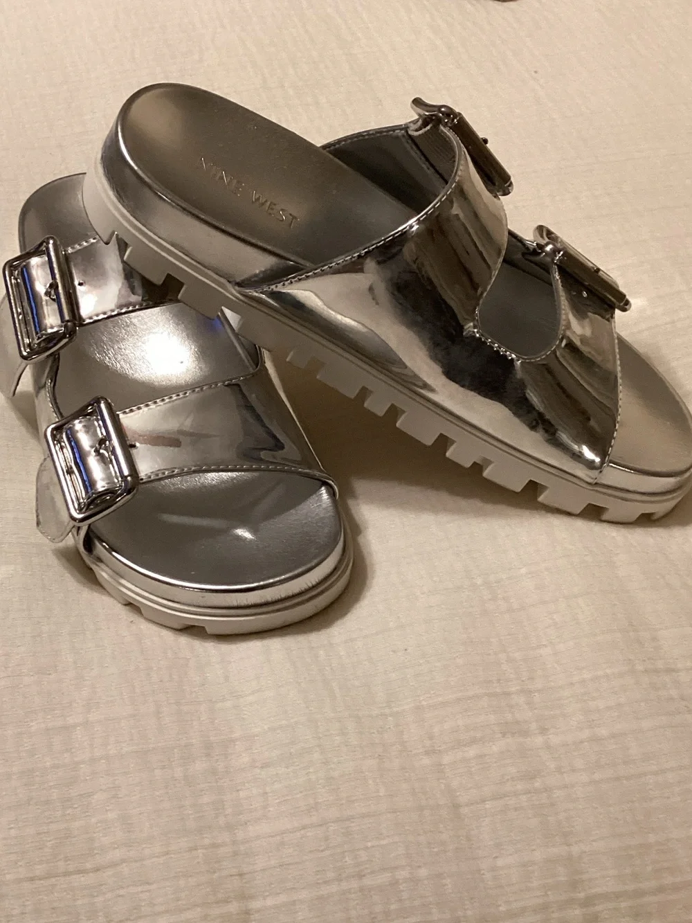 Nine West shiny silver